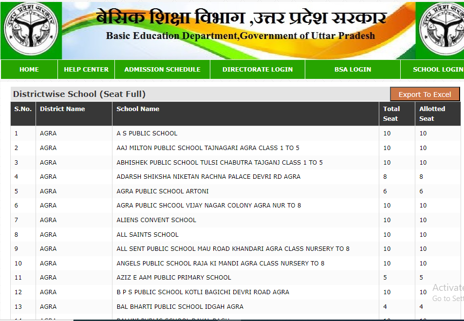 RTE Bihar Lottery Result 