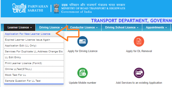 CG Driving Licence Online Apply