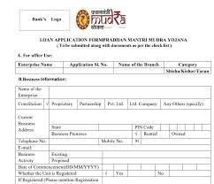Pradhan Mantri Mudra Loan Yojana Form Pdf 